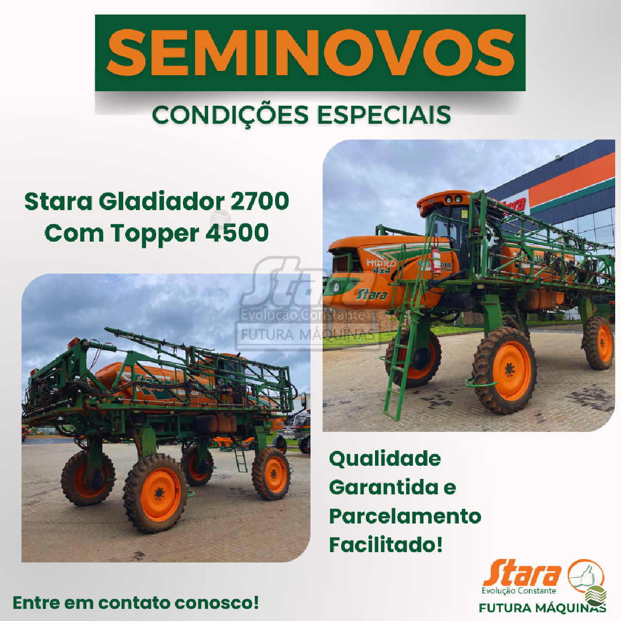PULVERIZADOR STARA GLADIADOR 2700 Futura Máquinas Agrícolas - Stara PATOS DE MINAS MINAS GERAIS MG